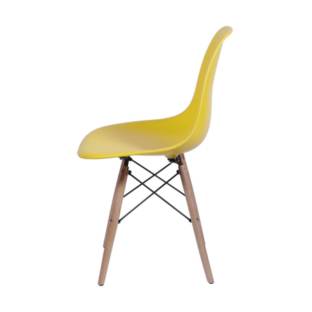 CADEIRA DKR PP AMARELO BASE MADEIRA CADEIRA DKR PP AMARELO BASE MADEIRA