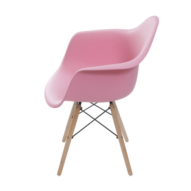 CADEIRA DKR PP COM BRAÇO ROSA BASE MADEIRA CADEIRA DKR PP COM BRAÇO ROSA BASE MADEIRA