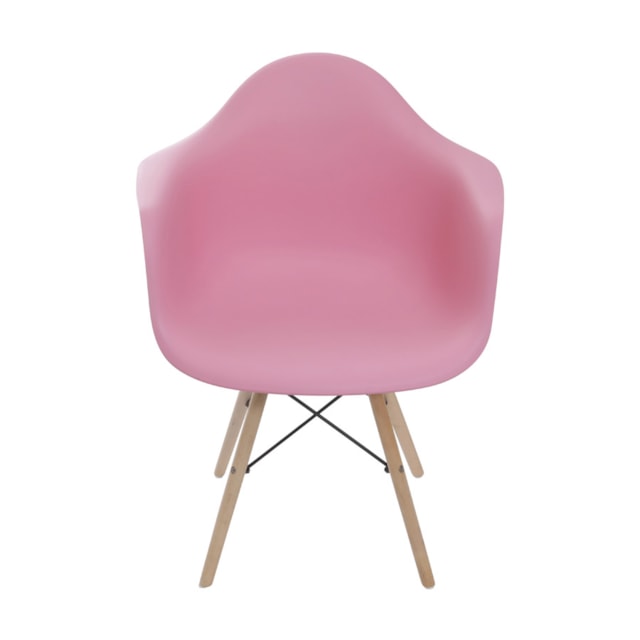 CADEIRA DKR PP COM BRAÇO ROSA BASE MADEIRA CADEIRA DKR PP COM BRAÇO ROSA BASE MADEIRA