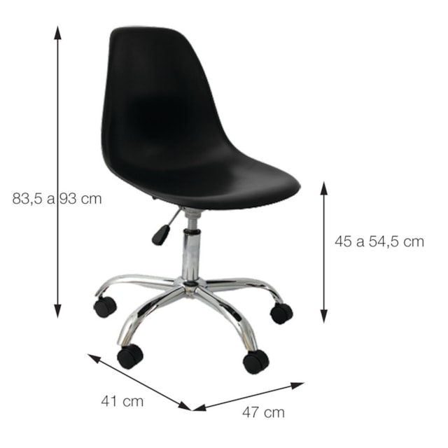 CADEIRA DKR PP SALMÃO BASE RODÍZIO CADEIRA DKR PP SALMÃO BASE RODÍZIO