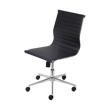 CADEIRA ESTEIRINHA BAIXA CORINO PRETA BASE RODÍZIO SEM BRAÇO CADEIRA ESTEIRINHA BAIXA CORINO PRETA BASE RODÍZIO SEM BRAÇO