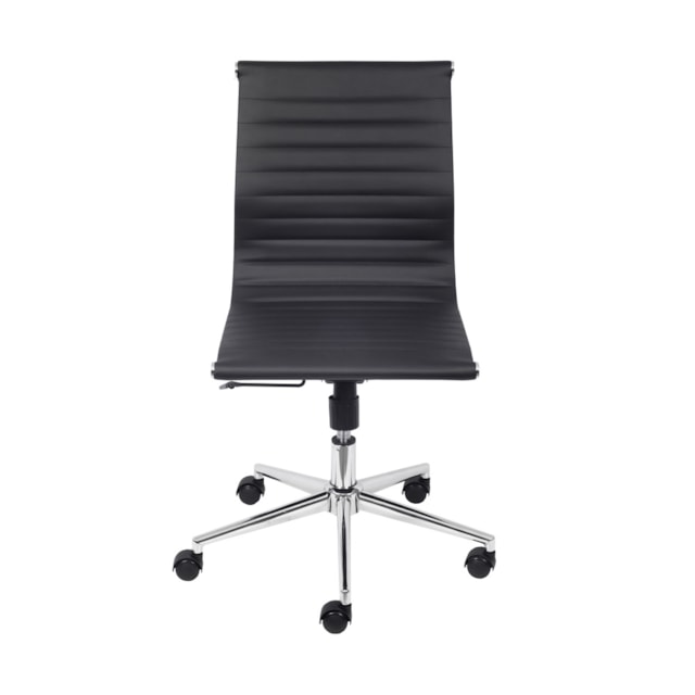 CADEIRA ESTEIRINHA BAIXA CORINO PRETA BASE RODÍZIO SEM BRAÇO CADEIRA ESTEIRINHA BAIXA CORINO PRETA BASE RODÍZIO SEM BRAÇO