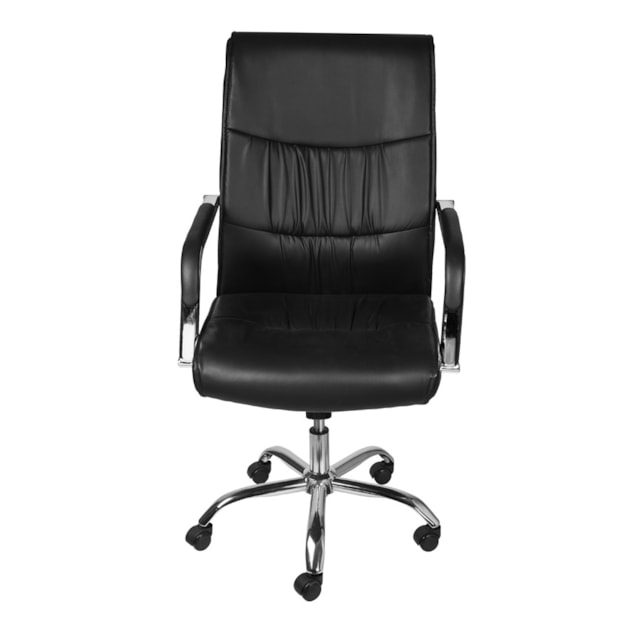 CADEIRA ESTOCOLMO BAIXA RODÍZIO PRETA EM P.U. BASE CROMADA CADEIRA ESTOCOLMO BAIXA RODÍZIO PRETA EM P.U. BASE CROMADA