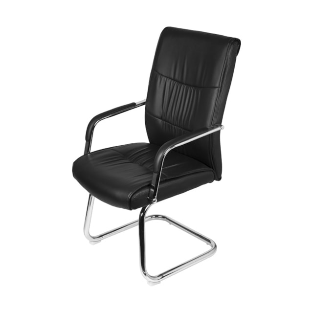 CADEIRA ESTOCOLMO FIXA PRETA EM P.U. BASE CROMADA CADEIRA ESTOCOLMO FIXA PRETA EM P.U. BASE CROMADA