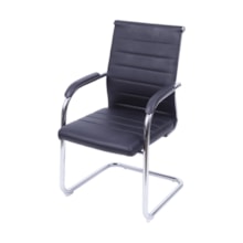 CADEIRA FLORENÇA FIXA PRETA EM P.U. BASE CROMADA CADEIRA FLORENÇA FIXA PRETA EM P.U. BASE CROMADA