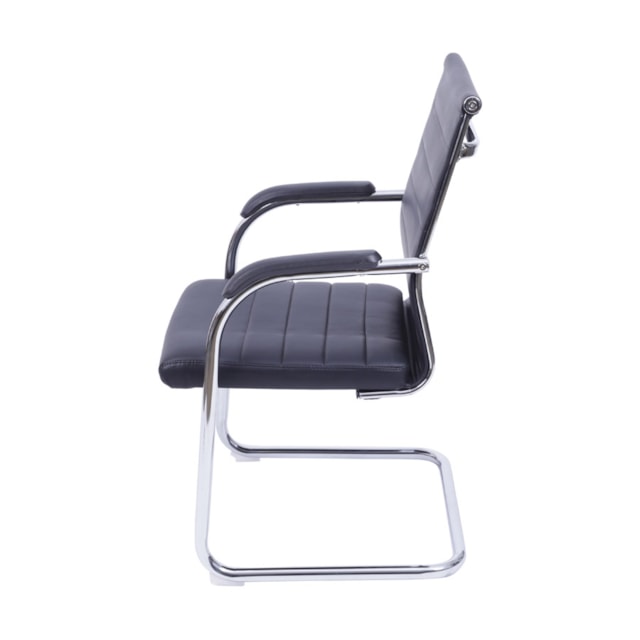 CADEIRA FLORENÇA FIXA PRETA EM P.U. BASE CROMADA CADEIRA FLORENÇA FIXA PRETA EM P.U. BASE CROMADA