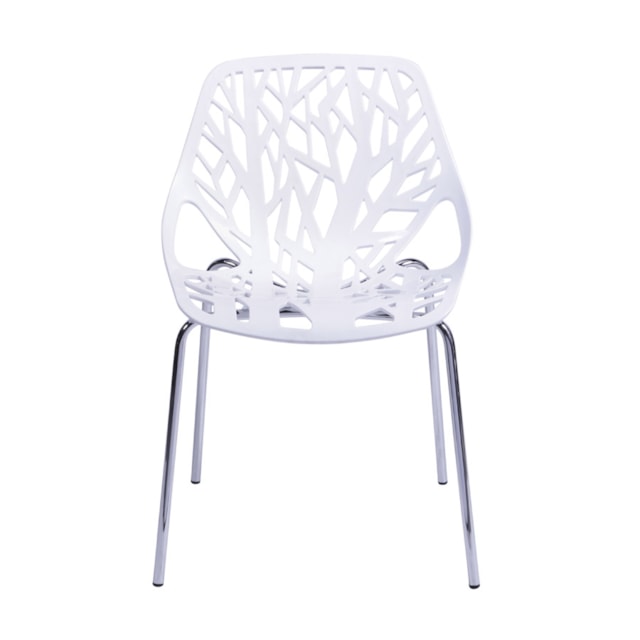 CADEIRA FOLHA ABS BRANCA BASE CROMADA