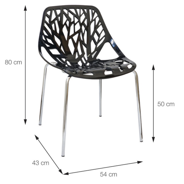 CADEIRA FOLHA ABS BRANCA BASE CROMADA