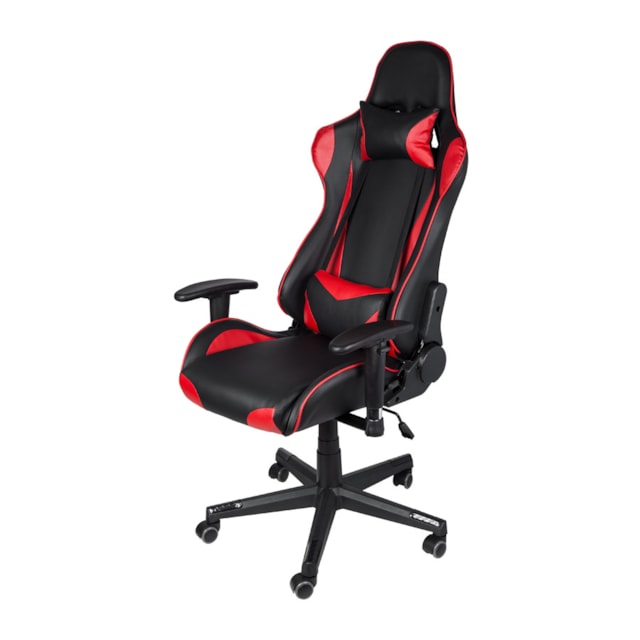 CADEIRA GAMER F16 VERMELHA BASE RODÍZIO