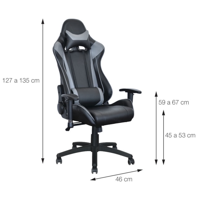 CADEIRA GAMER F16 VERMELHA BASE RODÍZIO