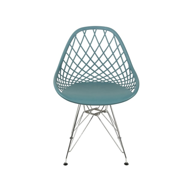 CADEIRA KAILA PP AZUL PETRÓLEO BASE METAL CADEIRA KAILA PP AZUL PETRÓLEO BASE METAL