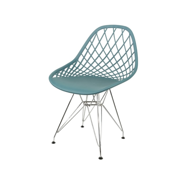 CADEIRA KAILA PP AZUL PETRÓLEO BASE METAL CADEIRA KAILA PP AZUL PETRÓLEO BASE METAL