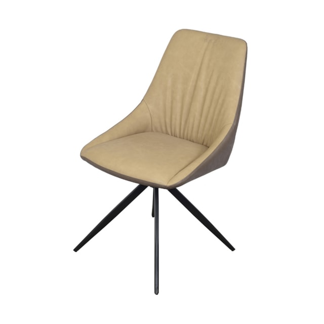 CADEIRA PIZ ESPUMA REVESTIDA EM PU CARAMELO E CAFE E BASE EM AÇO PINTADO CADEIRA PIZ ESPUMA REVESTIDA EM PU CARAMELO E CAFE E BASE EM AÇO PINTADO