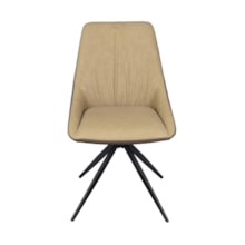 CADEIRA PIZ ESPUMA REVESTIDA EM PU CARAMELO E CAFE E BASE EM AÇO PINTADO CADEIRA PIZ ESPUMA REVESTIDA EM PU CARAMELO E CAFE E BASE EM AÇO PINTADO