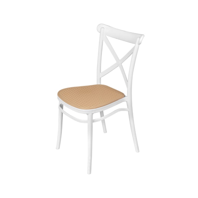 CADEIRA PLATS EM POLIPROPILENO BRANCA E SIMULANDO PALHA NO ASSENTO CADEIRA PLATS EM POLIPROPILENO BRANCA E SIMULANDO PALHA NO ASSENTO