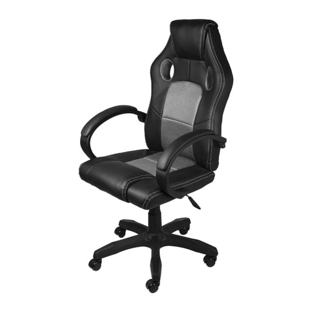CADEIRA RAPTOR GAMER PRETA E CINZA BASE RODÍZIO CADEIRA RAPTOR GAMER PRETA E CINZA BASE RODÍZIO