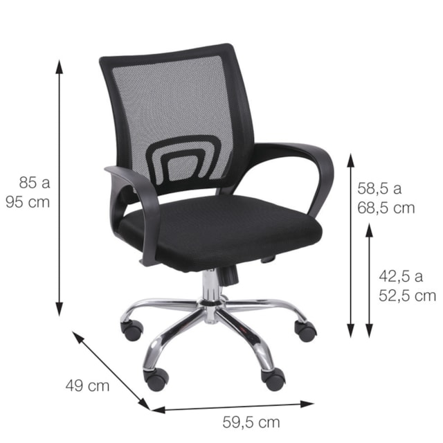 CADEIRA TOK BAIXA PRETA BASE RODÍZIO CADEIRA TOK BAIXA PRETA BASE RODÍZIO