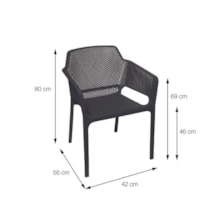 CADEIRA VEGA EM POLIPROPILENO PRETA COM BRAÇO CADEIRA VEGA EM POLIPROPILENO PRETA COM BRAÇO