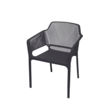 CADEIRA VEGA EM POLIPROPILENO PRETA COM BRAÇO CADEIRA VEGA EM POLIPROPILENO PRETA COM BRAÇO