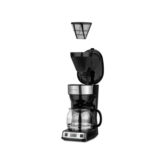 Cafeteira Digital Elétrica 32 Xícaras Jarra de Vidro c/ Colher Dosadora - Multilaser 127v