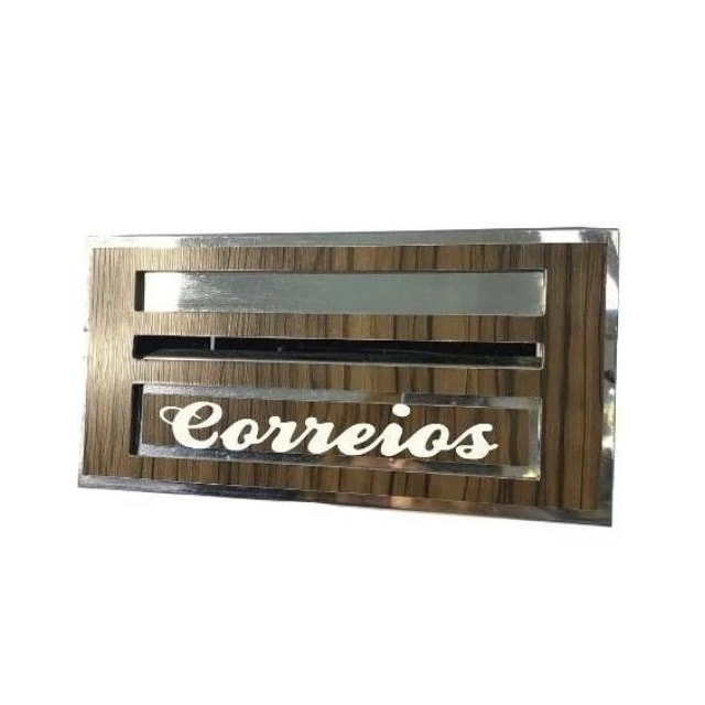 Caixa de Correio de Inox Comum ACM Mogno Pequeno - TELHA LUZ Caixa de Correio de Inox Comum ACM Mogno Pequeno - TELHA LUZ