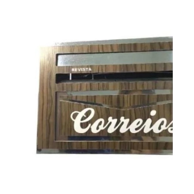 Caixa de Correio de Inox Comum Mogno para Jornal - TELHA LUZ Caixa de Correio de Inox Comum Mogno para Jornal - TELHA LUZ