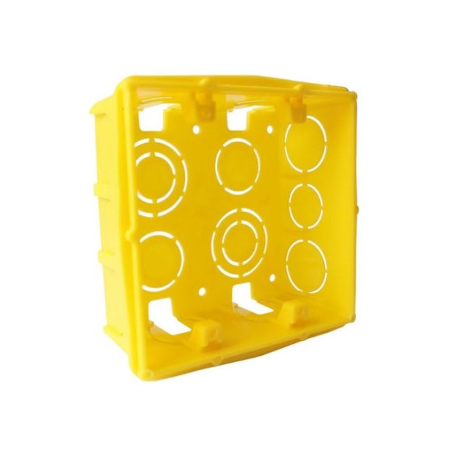 Caixa de Embutir Plástica Quadrada 4x4 Amarela - TRAMONTINA Caixa de Embutir Plástica Quadrada 4x4 Amarela - TRAMONTINA