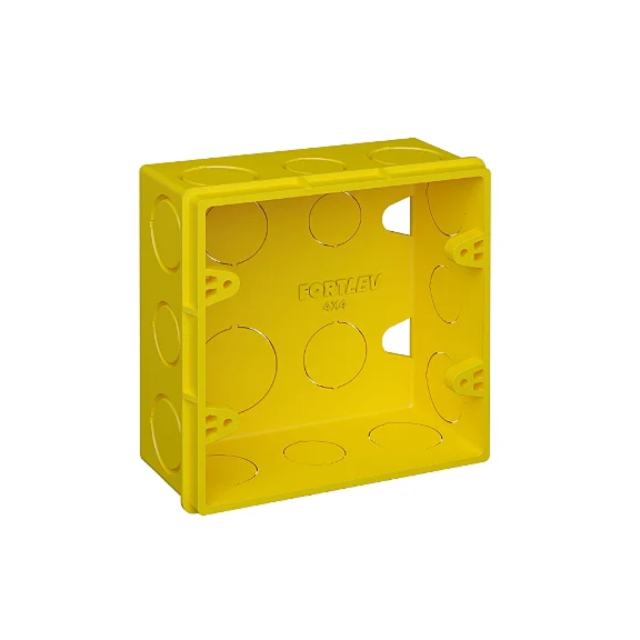 Caixa de Embutir Plástica Quadrada 4x4 - FORTLEV Caixa de Embutir Plástica Quadrada 4x4 - FORTLEV