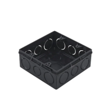 Caixa Plástica 4x4 Preta Quadrada - POLYFORT