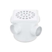 Caixa Sifonada 100x100x40cm Grelha Quadrada Branca - HERC