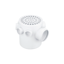 Caixa Sifonada Branca de PVC 150x175x75 Redonda 2256 - HERC Caixa Sifonada Branca de PVC 150x175x75 Redonda 2256 - HERC
