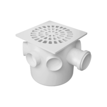Caixa Sifonada Branca de PVC Quadrada 150x150x50 - FORTLEV Caixa Sifonada Branca de PVC Quadrada 150x150x50 - FORTLEV