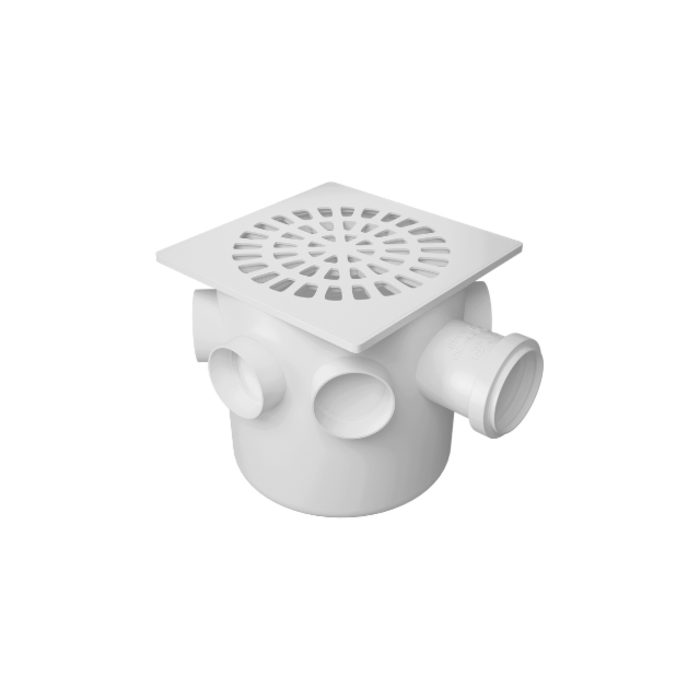 Caixa Sifonada Branca de PVC Quadrada 150x150x50 - FORTLEV Caixa Sifonada Branca de PVC Quadrada 150x150x50 - FORTLEV