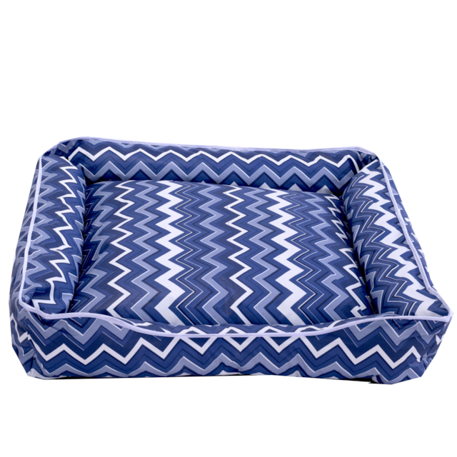 Cama Para Pet Cães e Gatos Zig Azul Marinho  Impermeável Deccoralle Grande