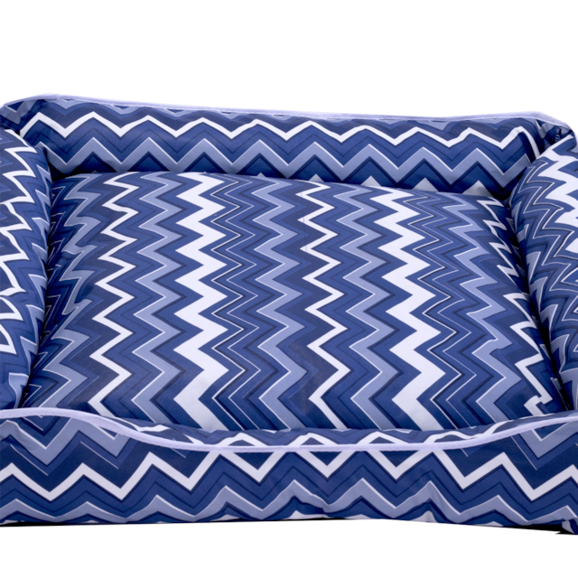 Cama Para Pet Cães e Gatos Zig Azul Marinho  Impermeável Deccoralle Pequeno Cama Para Pet Cães e Gatos Zig Azul Marinho  Impermeável Deccoralle Pequeno