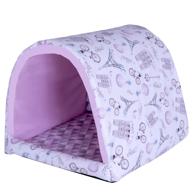 Cama Pet para Cachorro ou Gato Iglu Toca Paris Rosa Deccoralle