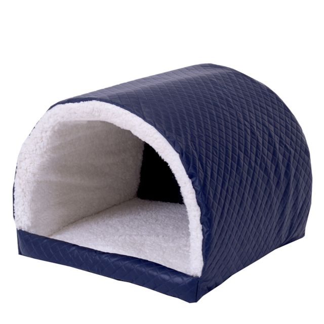 Cama Pet para Cachorro ou Gato Iglu Toca Sherpa Deccoralle Azul Marinho