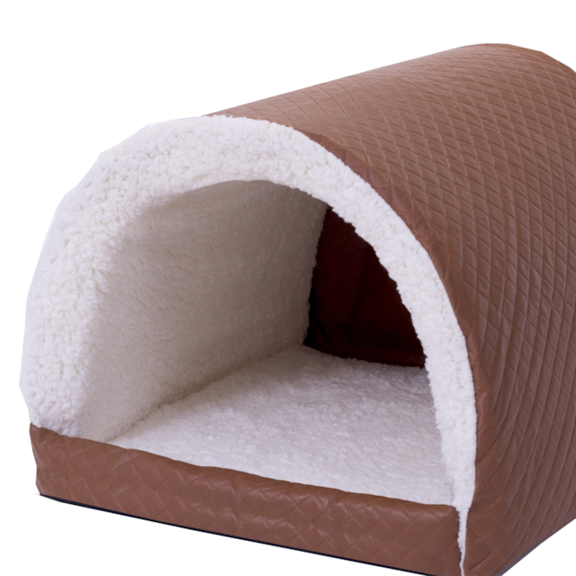 Cama Pet para Cachorro ou Gato Iglu Toca Sherpa Deccoralle Caramelo