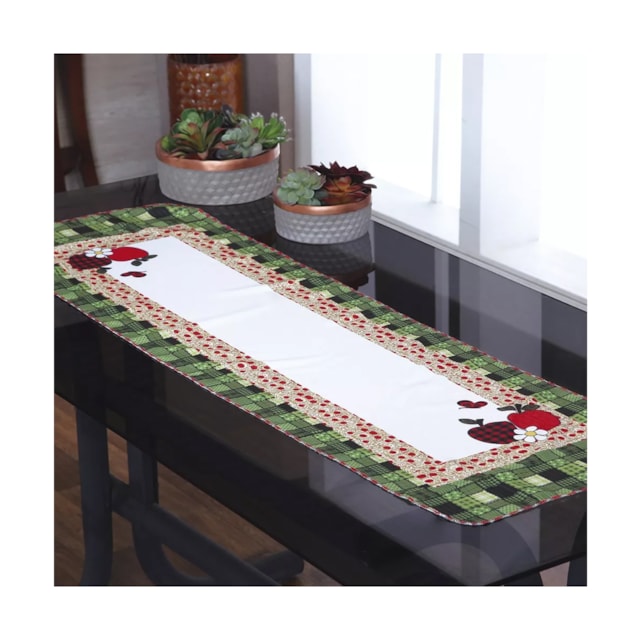 Caminho De Mesa Estampada Alegre Maçã 100% Oxford Multiuso Caminho De Mesa Estampada Alegre Maçã 100% Oxford Multiuso