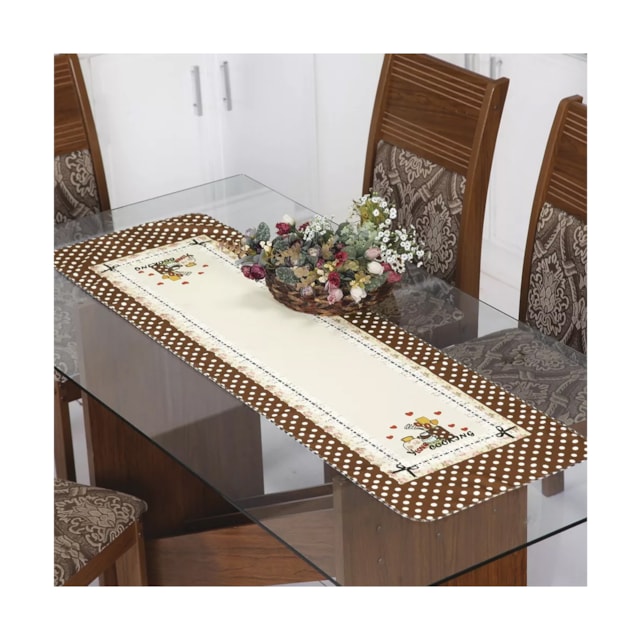 Caminho de Mesa Estampada Delicada Amo Cozinhar 100%Oxford Caminho de Mesa Estampada Delicada Amo Cozinhar 100%Oxford