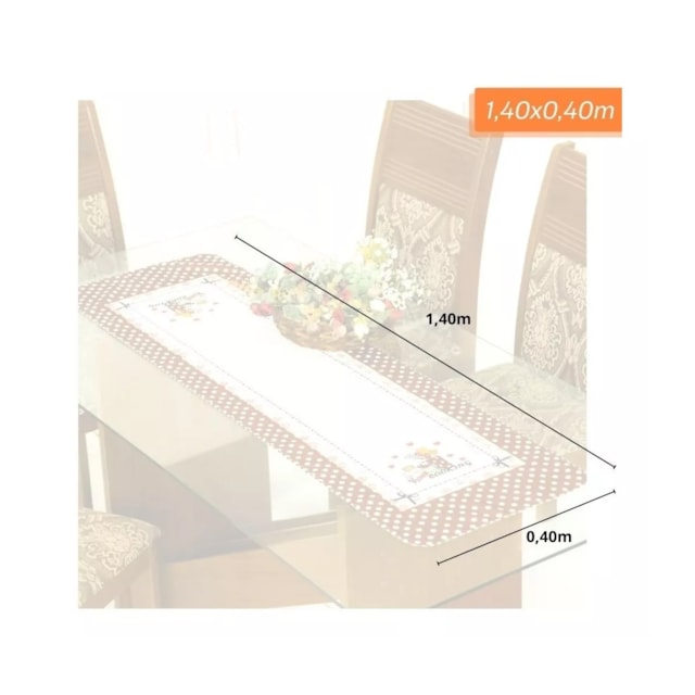 Caminho de Mesa Estampada Delicada Amo Cozinhar 100%Oxford Caminho de Mesa Estampada Delicada Amo Cozinhar 100%Oxford