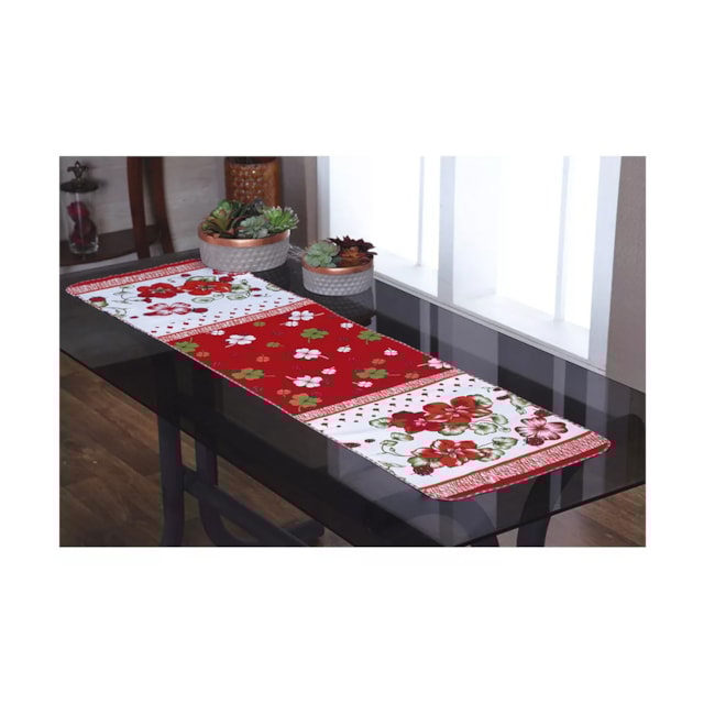 Caminho de Mesa Estampada Flores Multiuso Delicada Oxford Caminho de Mesa Estampada Flores Multiuso Delicada Oxford