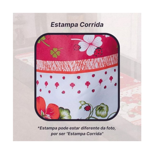 Caminho de Mesa Estampada Flores Multiuso Delicada Oxford