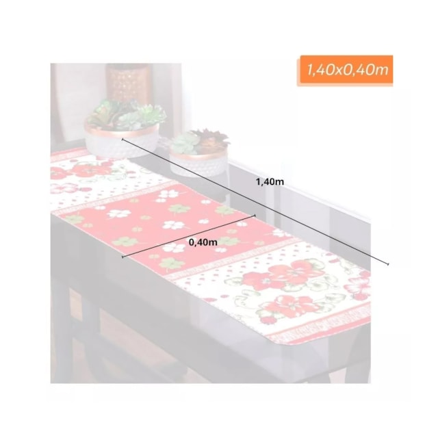 Caminho de Mesa Estampada Flores Multiuso Delicada Oxford Caminho de Mesa Estampada Flores Multiuso Delicada Oxford