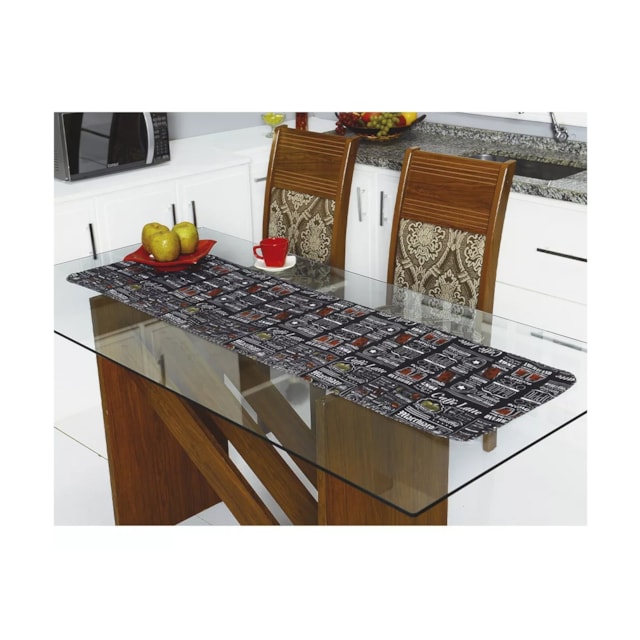 Caminho de Mesa Estampado Coffee Multiuso 100%Oxford Caminho de Mesa Estampado Coffee Multiuso 100%Oxford