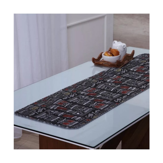 Caminho de Mesa Estampado Coffee Multiuso 100%Oxford Caminho de Mesa Estampado Coffee Multiuso 100%Oxford