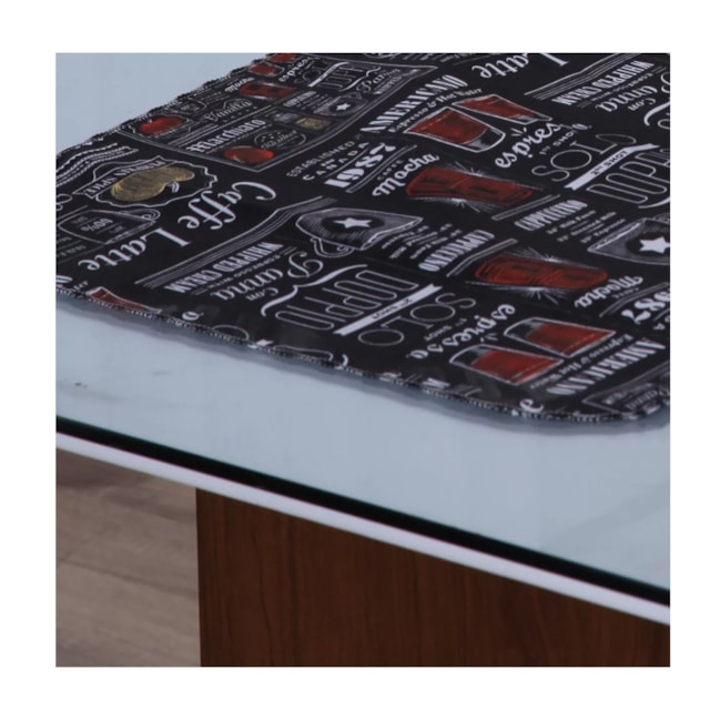 Caminho de Mesa Estampado Coffee Multiuso 100%Oxford Caminho de Mesa Estampado Coffee Multiuso 100%Oxford