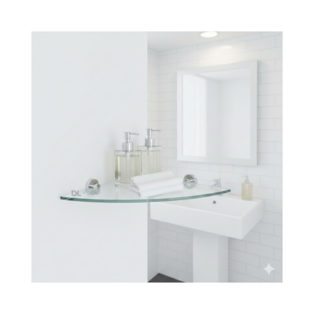 Cantoneira para Banheiro de Vidro 20x20cm - DL VIDROS