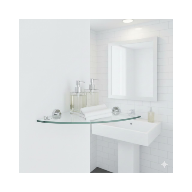 Cantoneira para Banheiro de Vidro 25x25cm - DL VIDROS