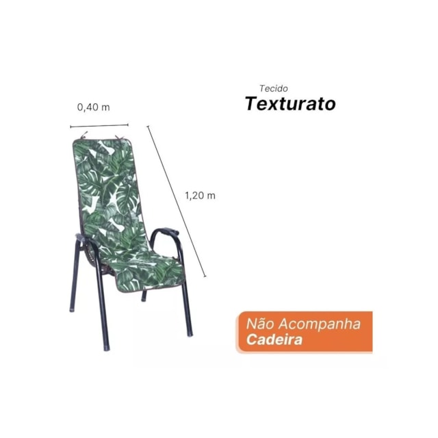 Capa De Cadeira De Varanda Jardim Lazer Texturato 40 x 1,20